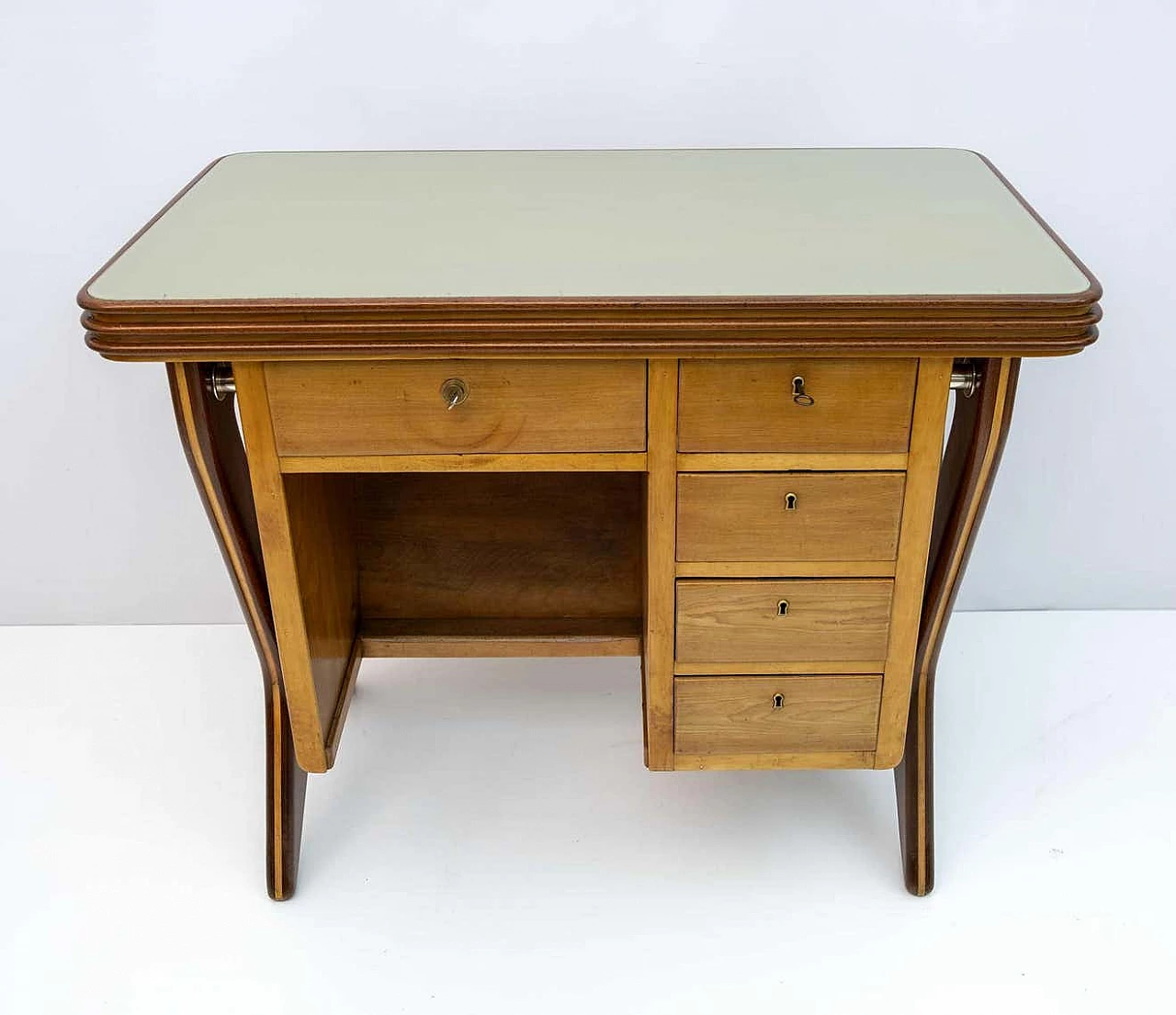 Cash desk by Osvaldo Borsani with Vitrex glass top, 1950s 3