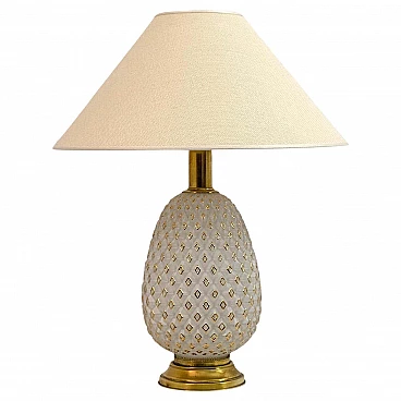 Pineapple table lamp in Murano glass and brass, 1970s