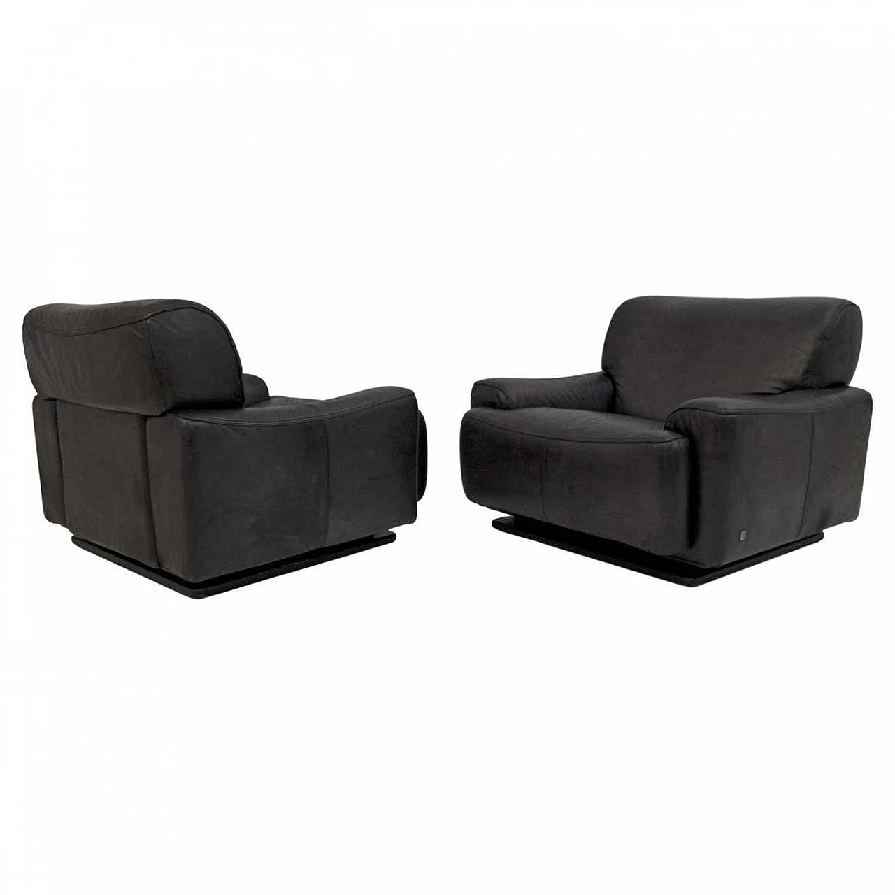 Coppia di poltrone Piumotto in pelle per Busnelli, anni '70 8