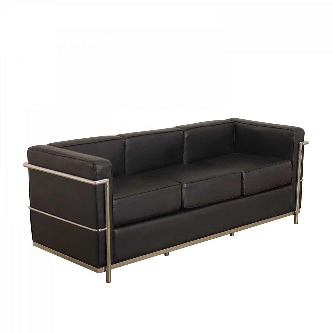 Leatherette sofa in the Le Corbusier style, 2000s. 1