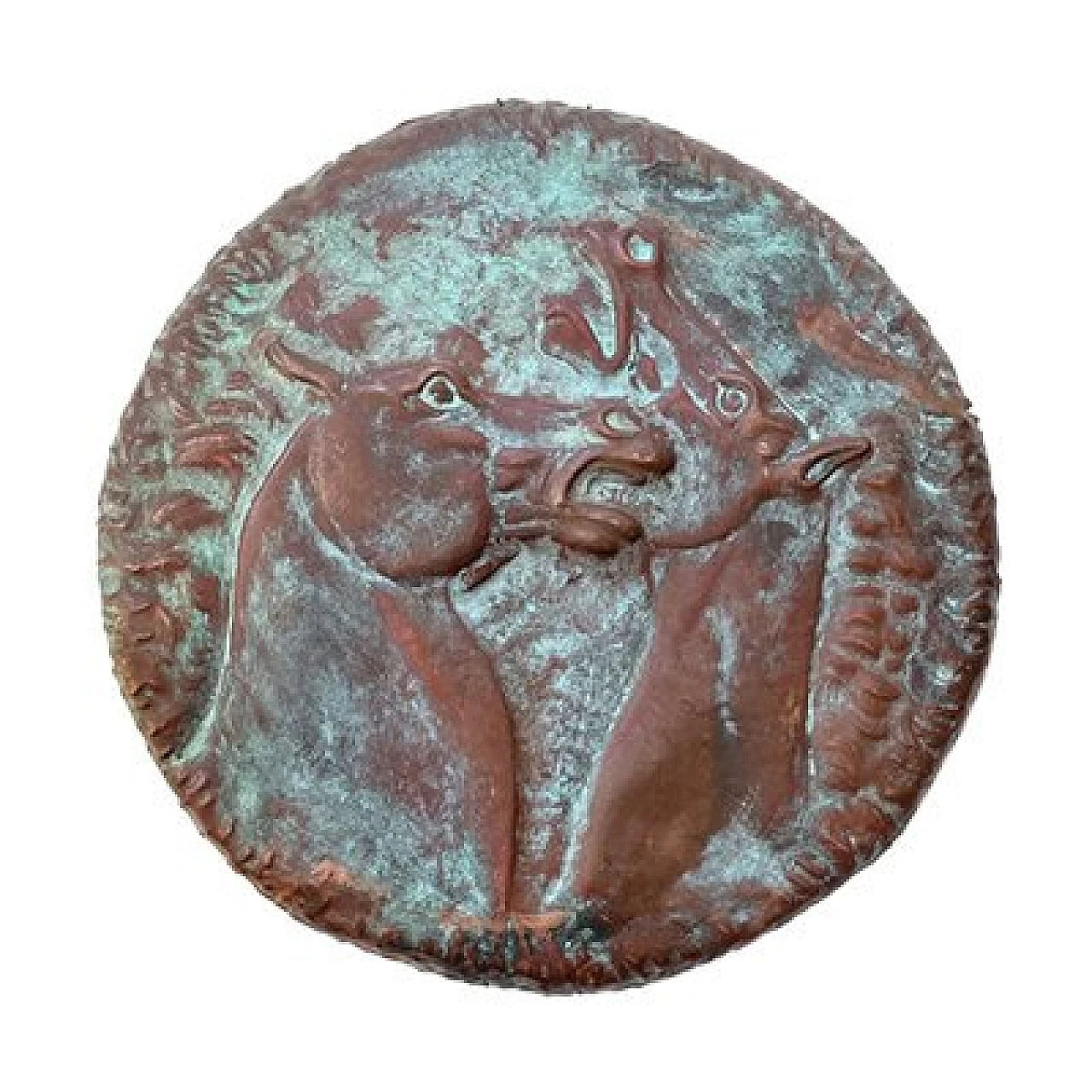 Scultura da parete Cavalli in rame sbalzato di Del Grande per Laurana, 1973 1