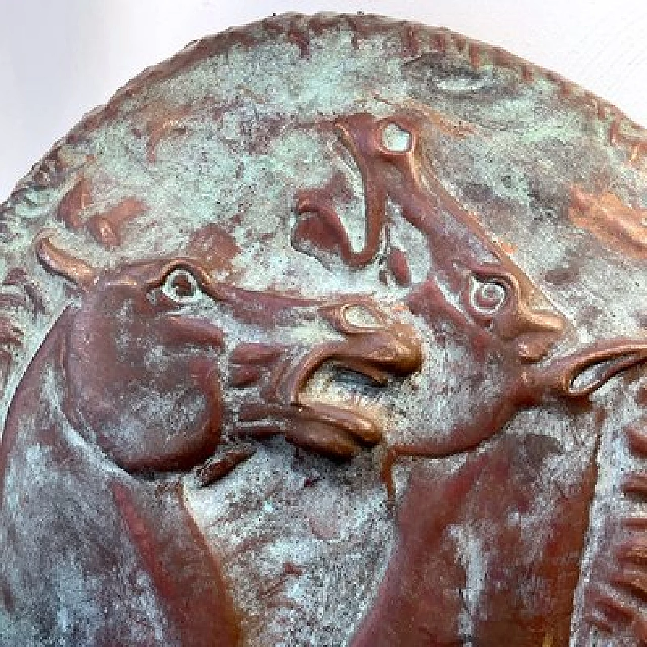 Scultura da parete Cavalli in rame sbalzato di Del Grande per Laurana, 1973 4