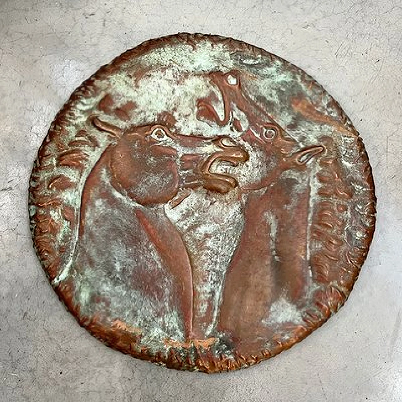 Scultura da parete Cavalli in rame sbalzato di Del Grande per Laurana, 1973 6