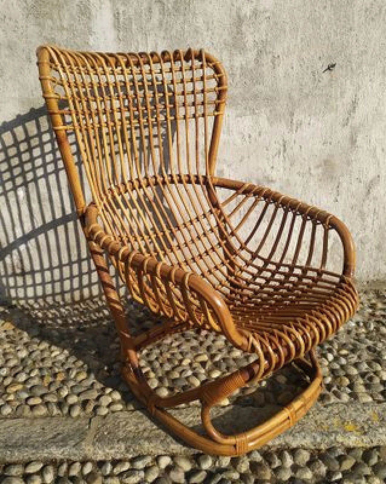 Wicker BP4 armchair by Tito Agnoli for Bonacina, 1950s 2