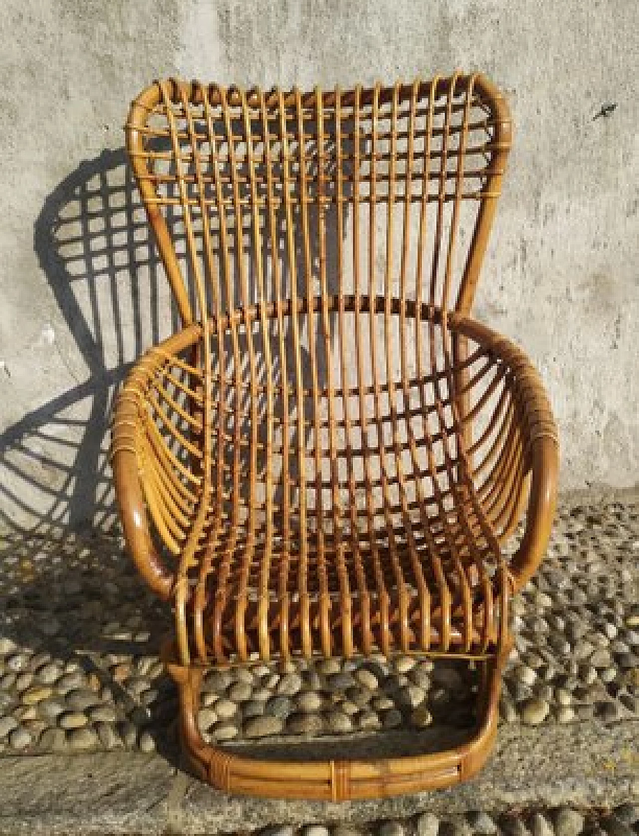 Wicker BP4 armchair by Tito Agnoli for Bonacina, 1950s 4