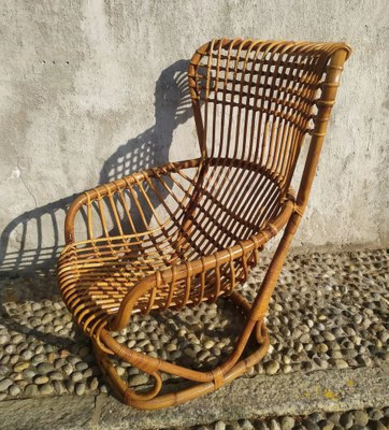 Wicker BP4 armchair by Tito Agnoli for Bonacina, 1950s 5