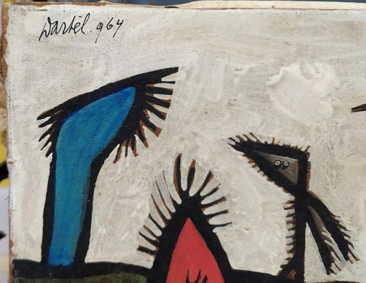Anton Lutgerink Dartel, composizione surrealista, dipinto a olio su tela, 1964 2