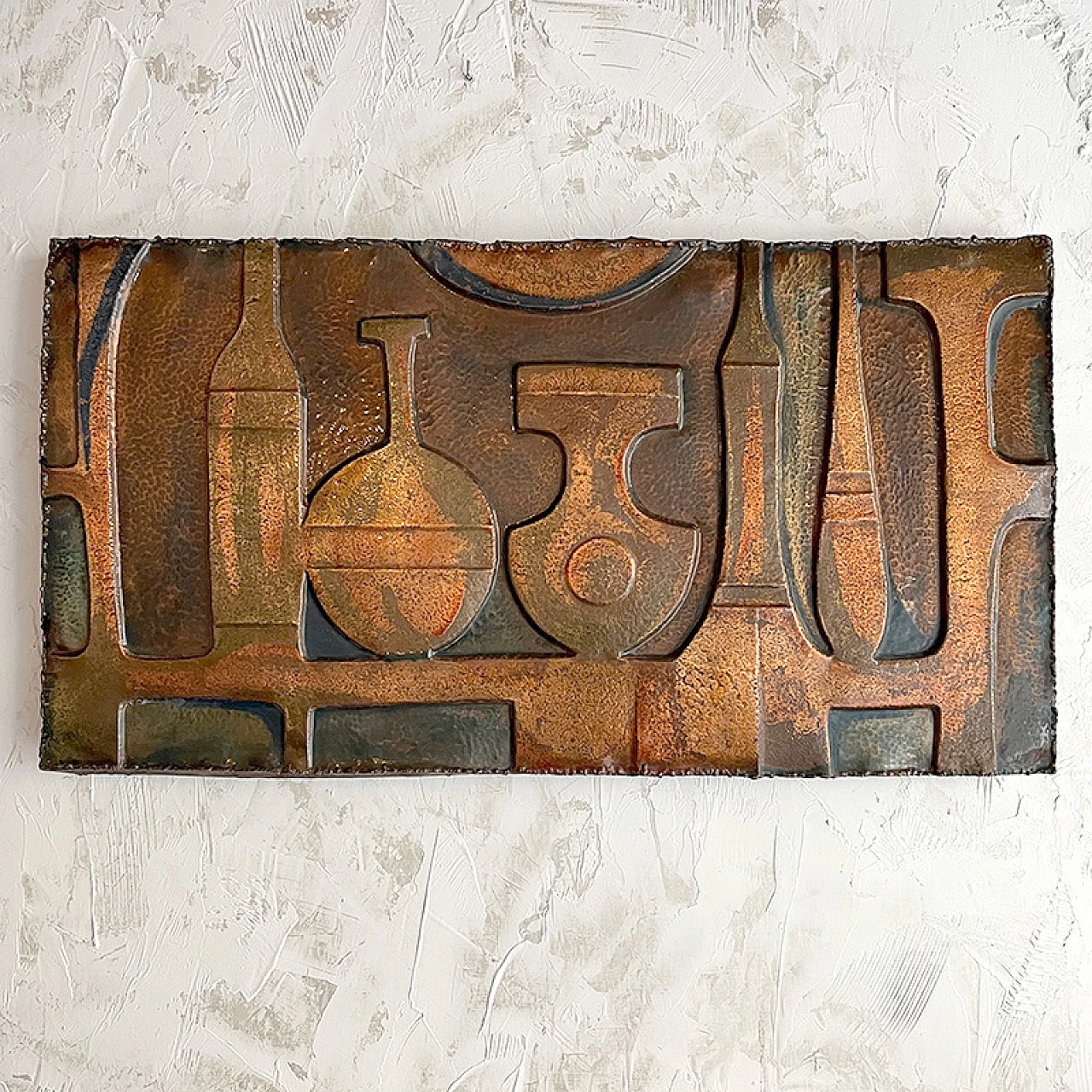 Franco Bastianelli, Still life, enamelled copper panel, 1967 1