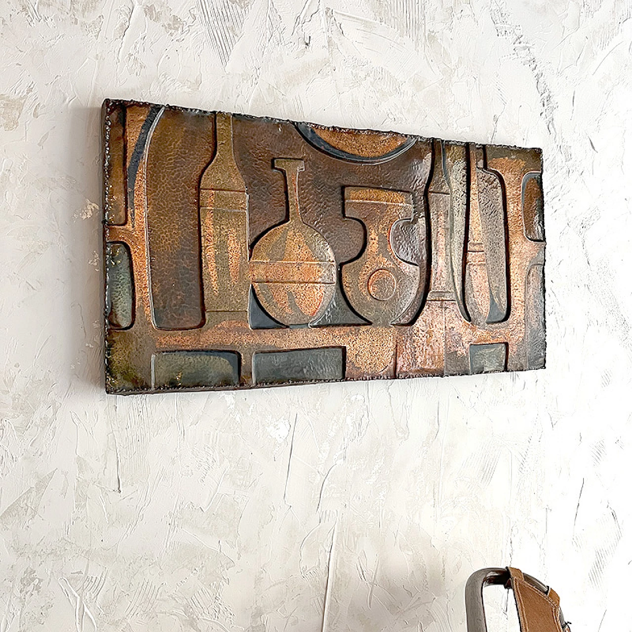 Franco Bastianelli, Still life, enamelled copper panel, 1967 2