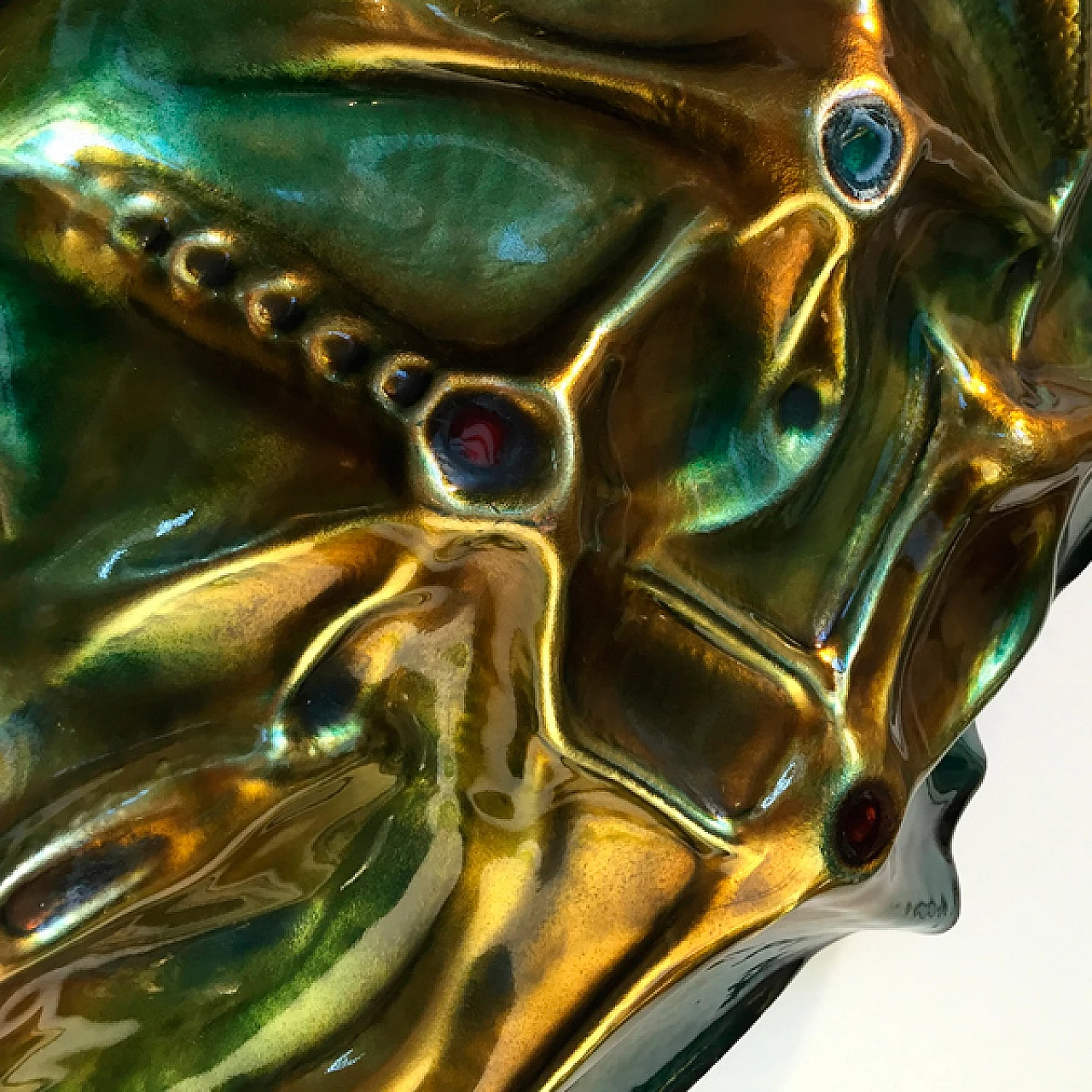 Scultura Luna in rame cesellato e smaltato di Franco Bastianelli, 1966 2