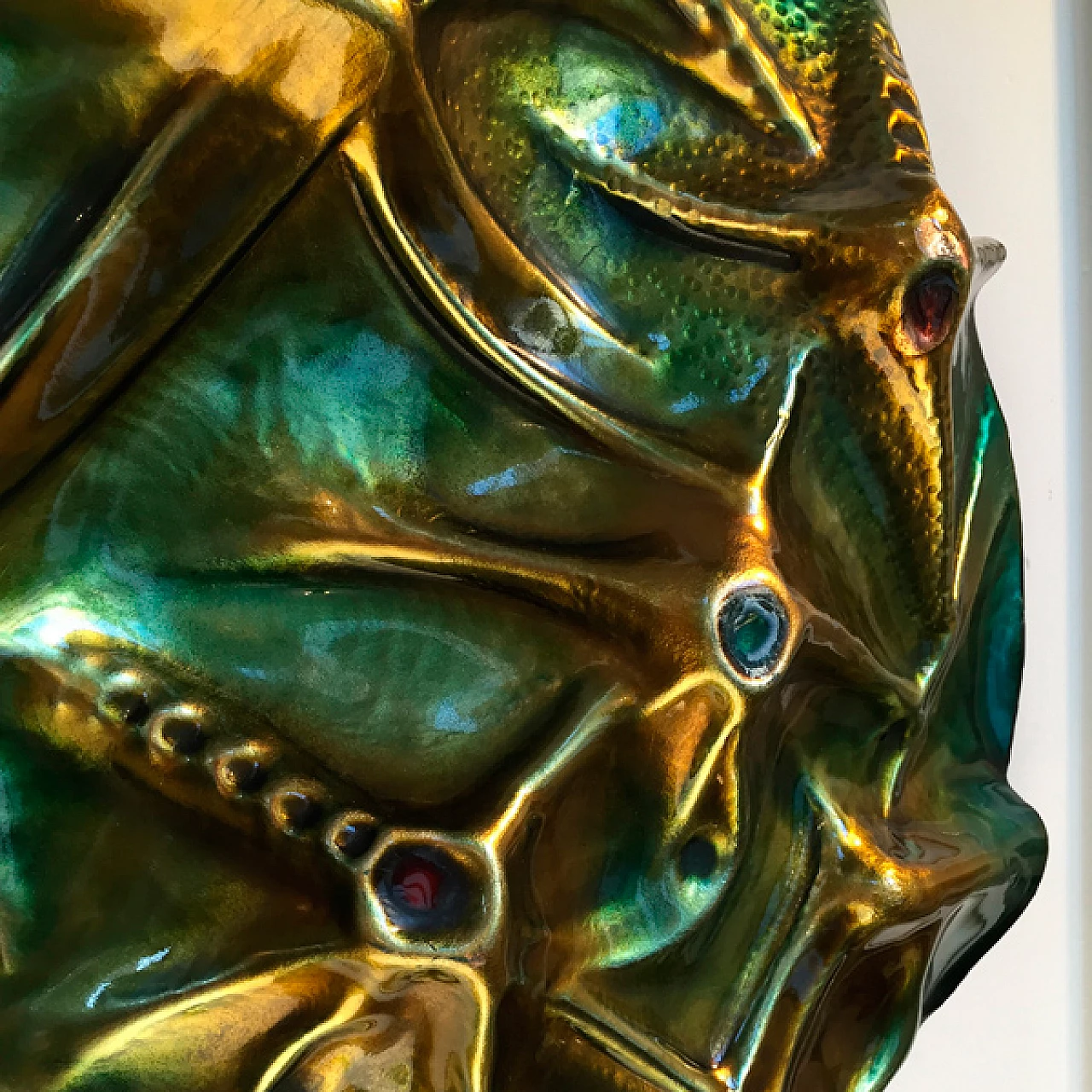 Scultura Luna in rame cesellato e smaltato di Franco Bastianelli, 1966 3