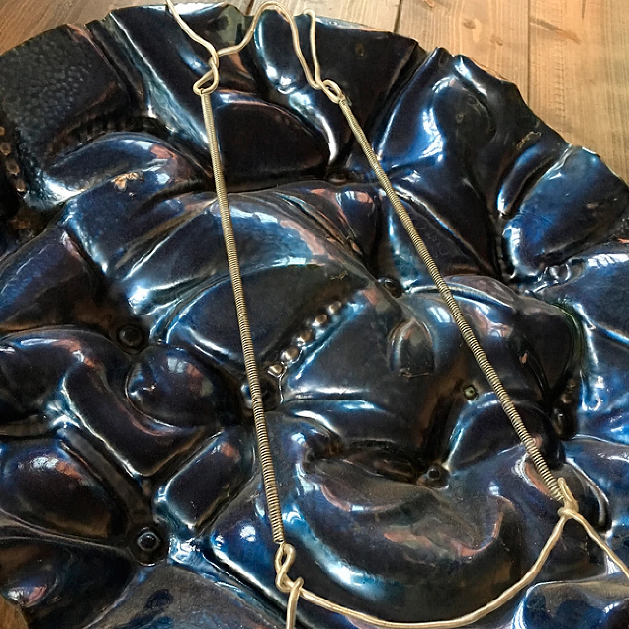 Scultura Luna in rame cesellato e smaltato di Franco Bastianelli, 1966 8