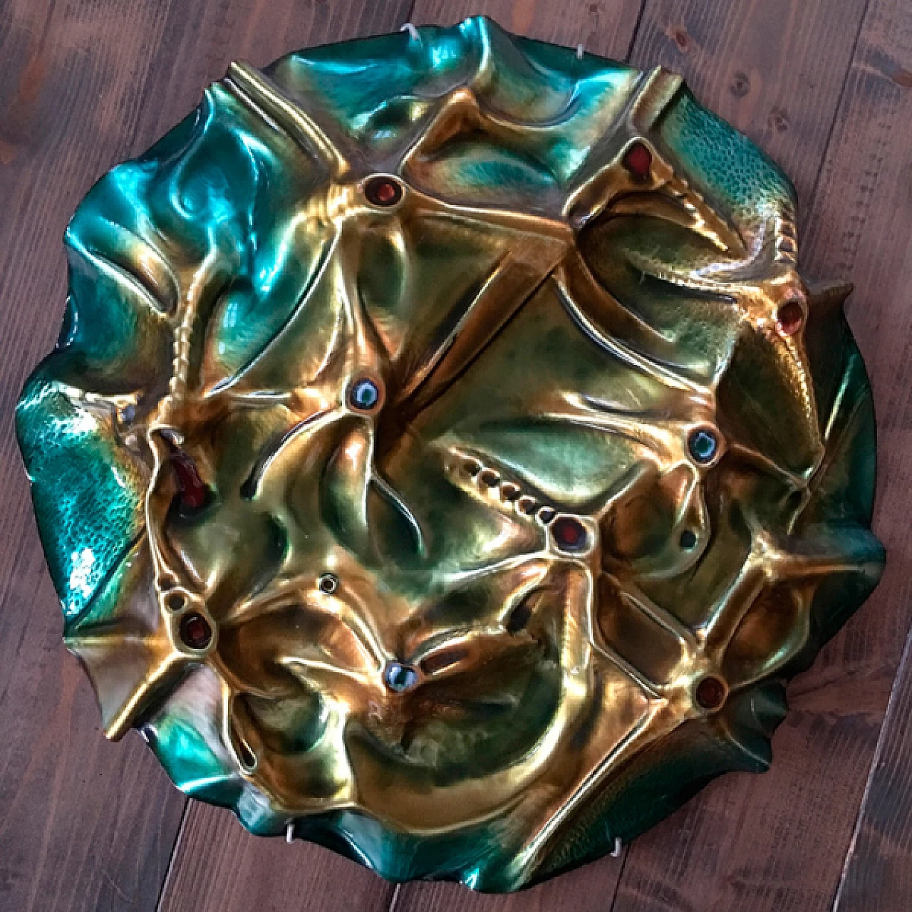 Scultura Luna in rame cesellato e smaltato di Franco Bastianelli, 1966 10