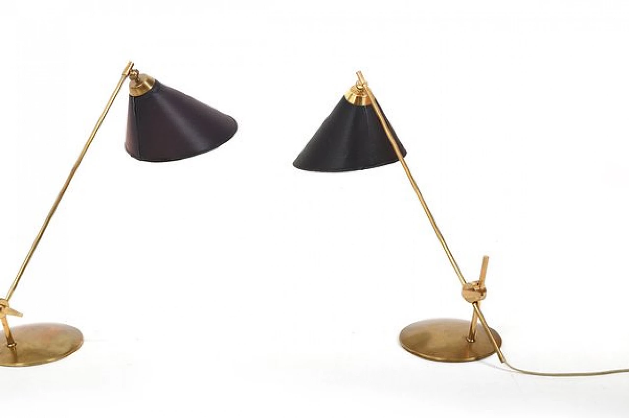 Coppia di lampade da tavolo di TH Valentiner per Poul Dinesen, anni '50 2