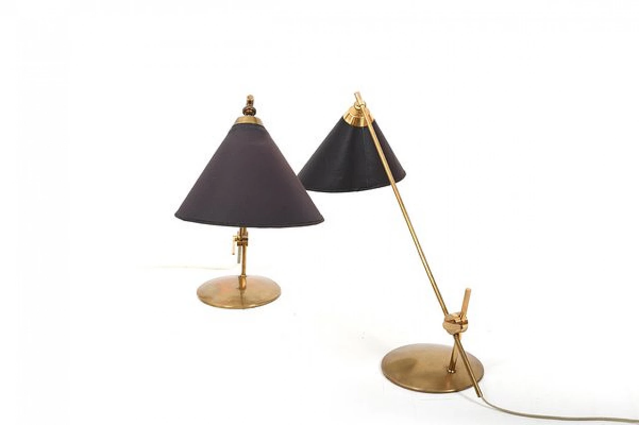 Coppia di lampade da tavolo di TH Valentiner per Poul Dinesen, anni '50 6