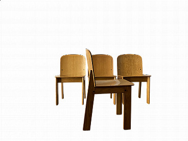 4 Chairs in ash wood, 60s