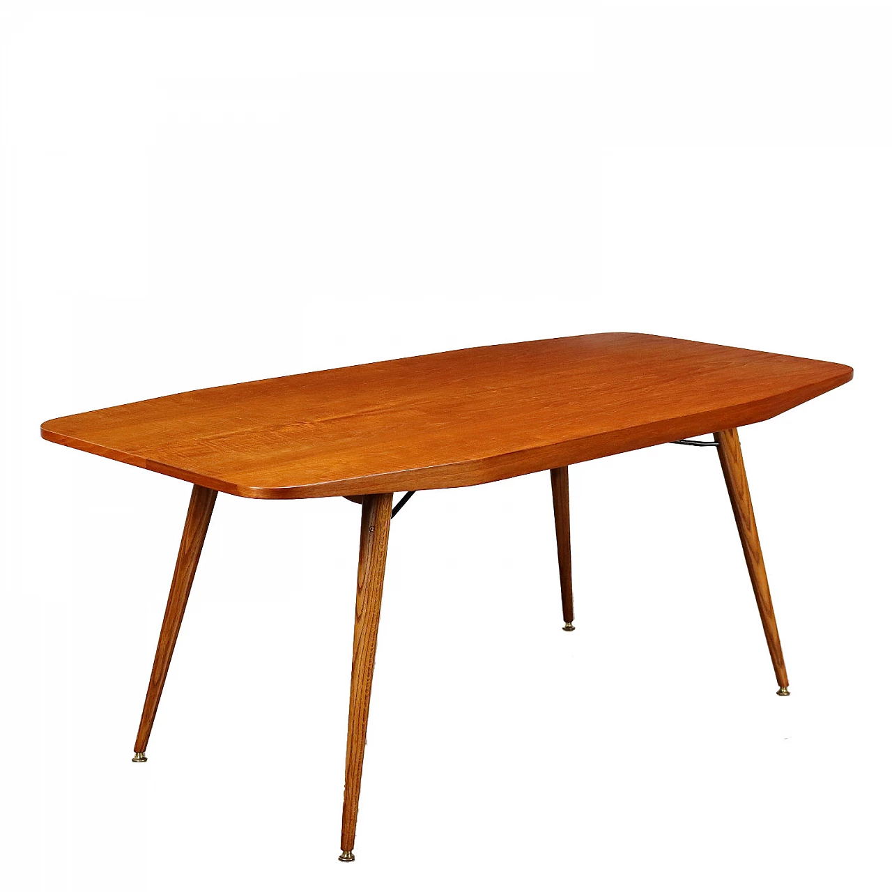 Oak veneered solid wood table, 1950s 1