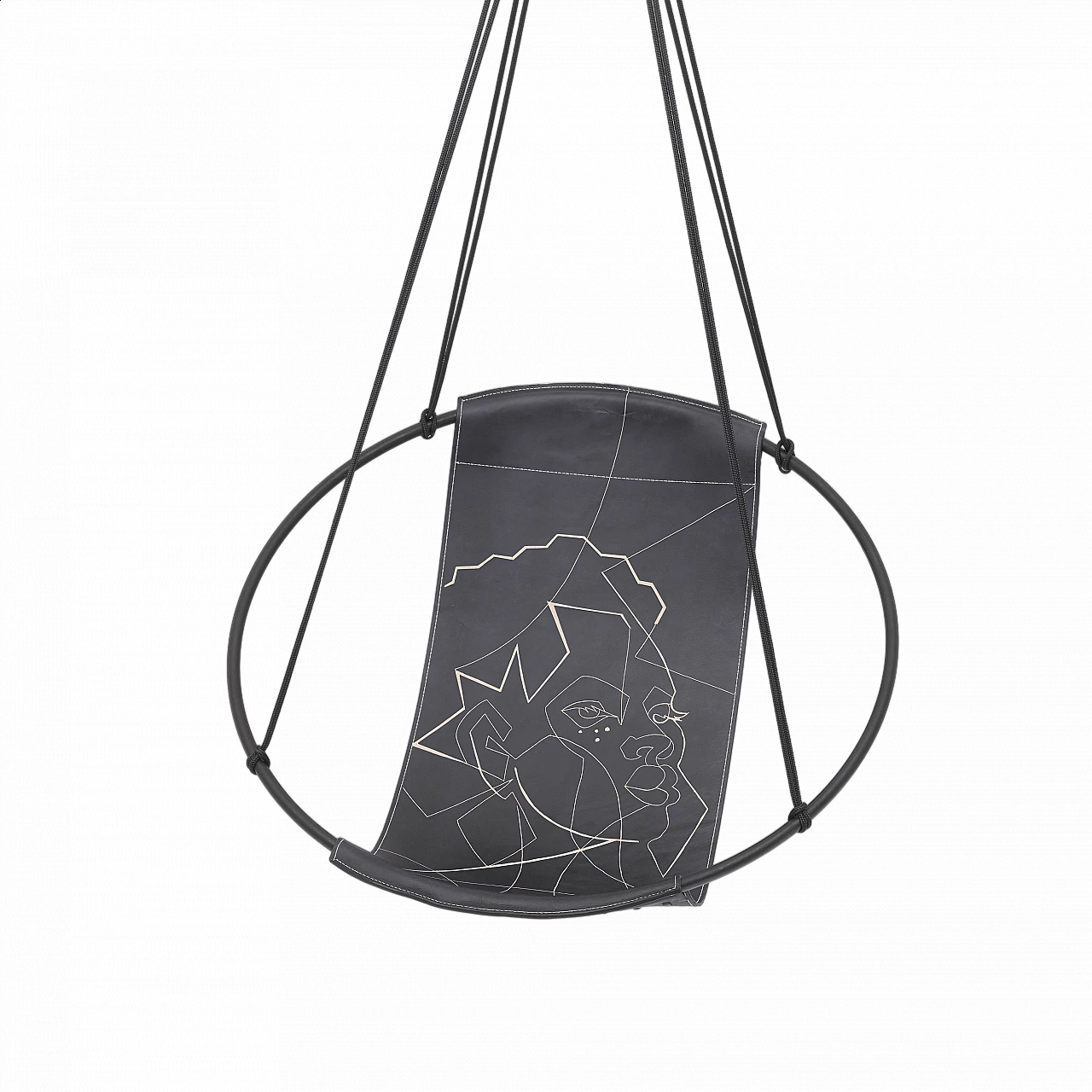 Poltrona sospesa Face of Africa in pelle 9