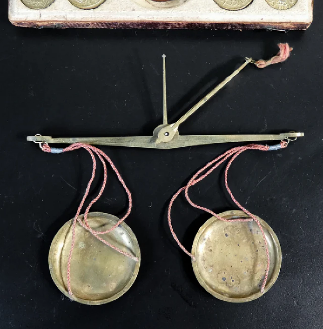 Scale with coin weights, late 18th century 4