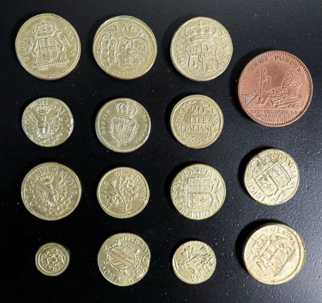 Scale with coin weights, late 18th century 5