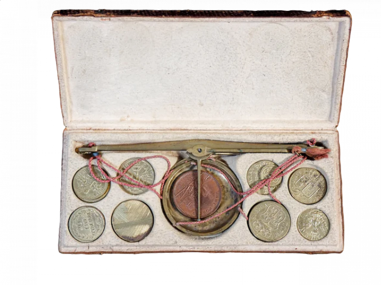 Scale with coin weights, late 18th century 6