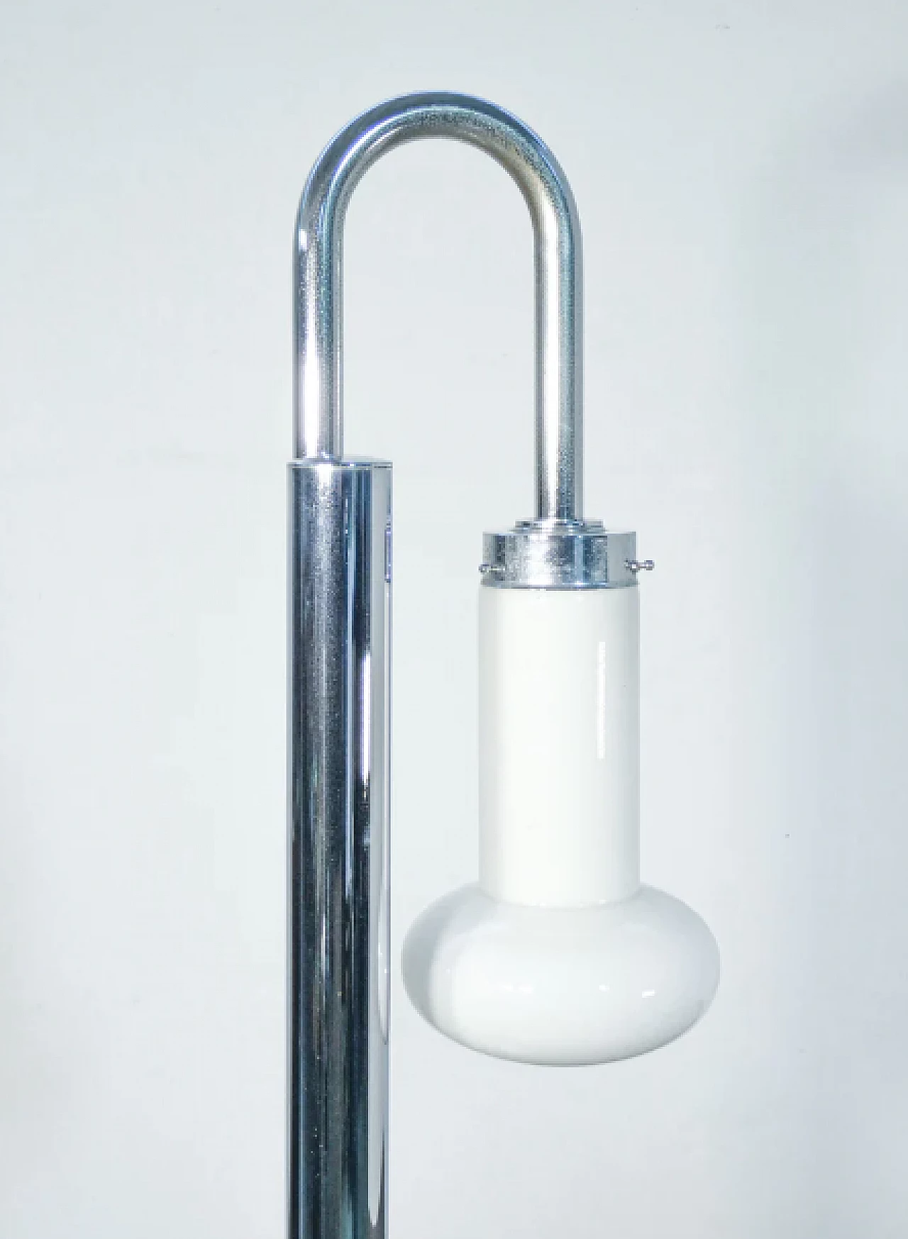 Chromed metal, glass and marble floor lamp, 1970s 11