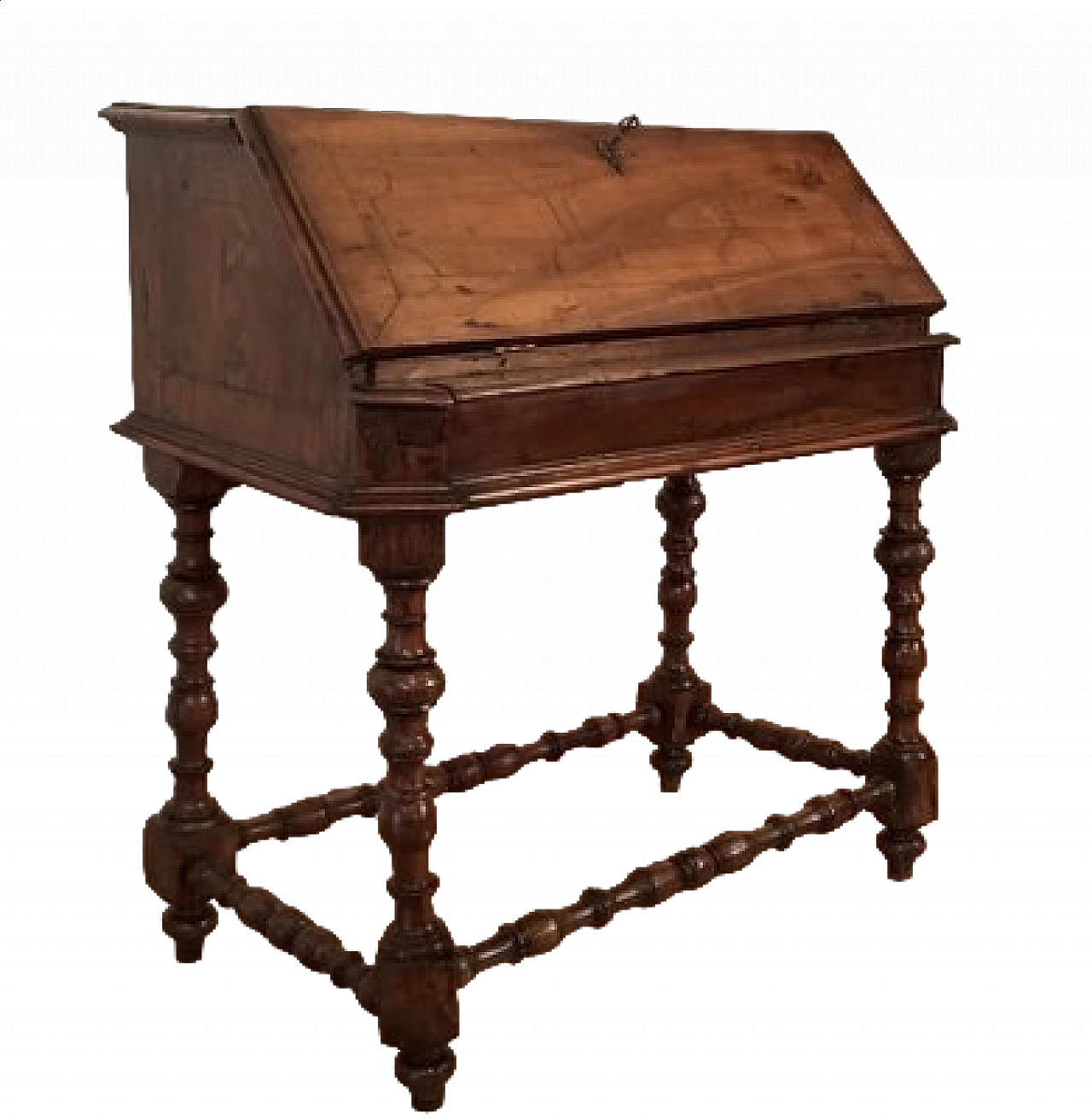 Walnut flap desk, 18th century 18