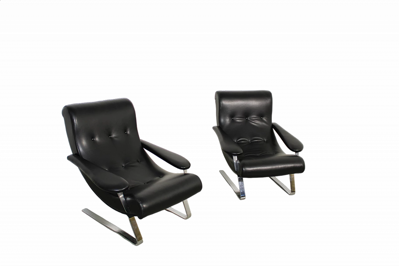 Pair of armchairs by Guido Bonzani for Tecnosalotto, 1970s 7