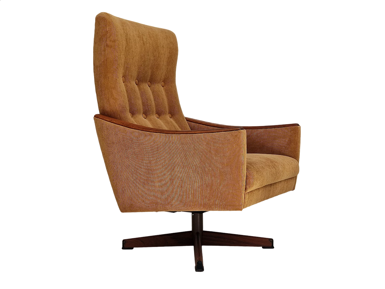 Swedish swivel corduroy armchair, 70s 19