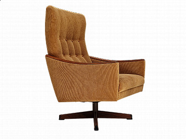 Swedish swivel corduroy armchair, 70s