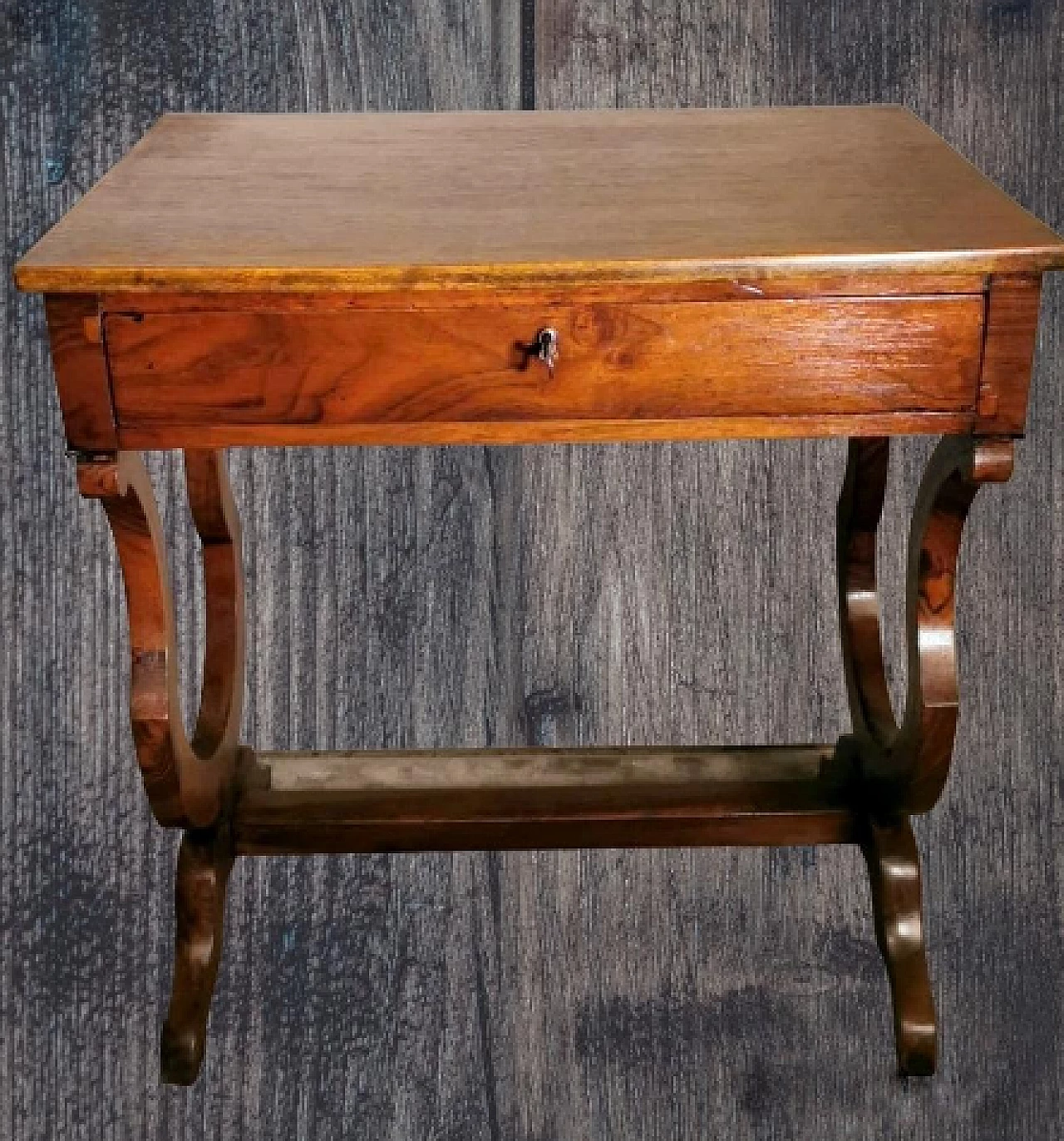 Biedermeir oak desk, late 19th century 3