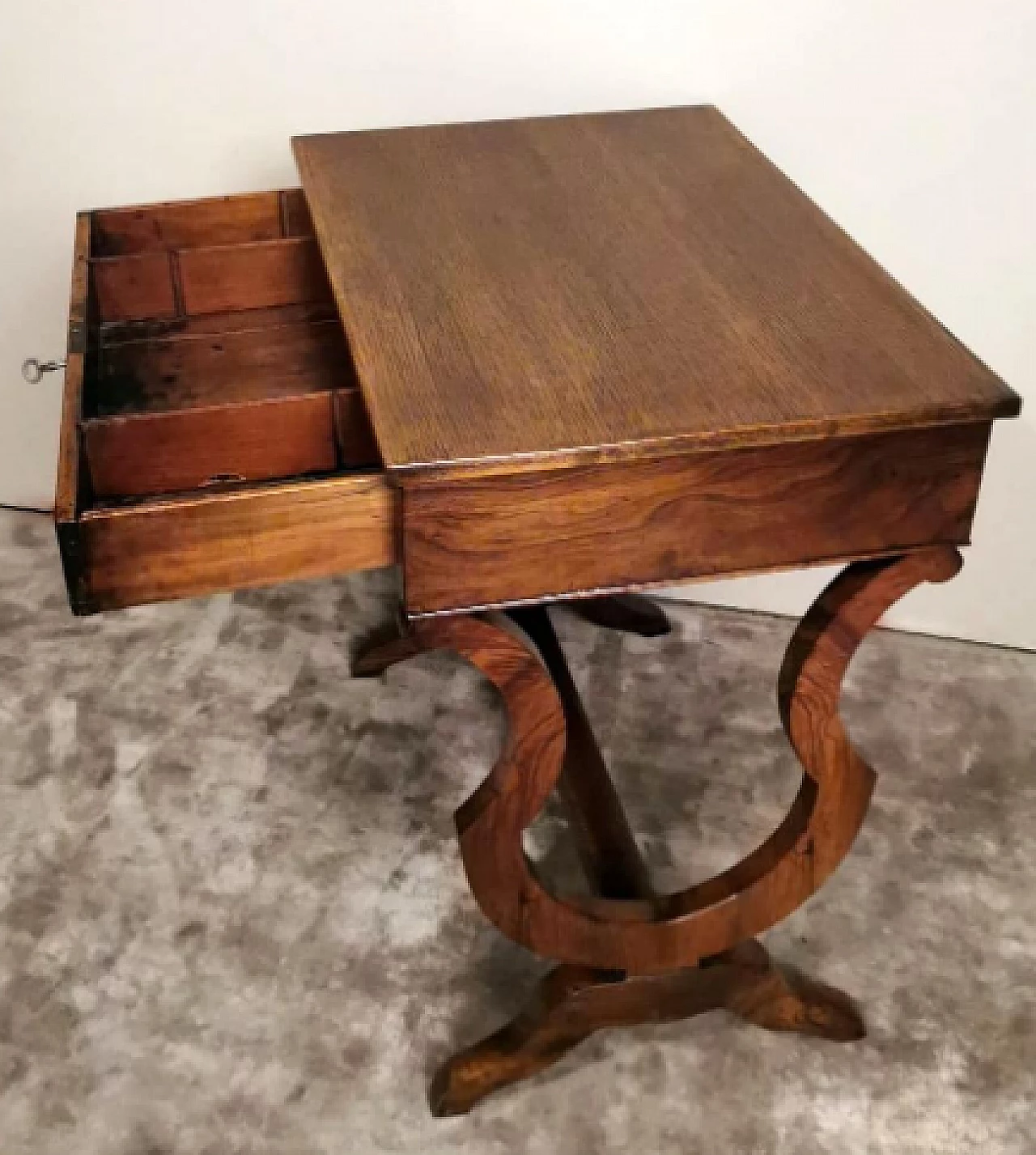 Biedermeir oak desk, late 19th century 12