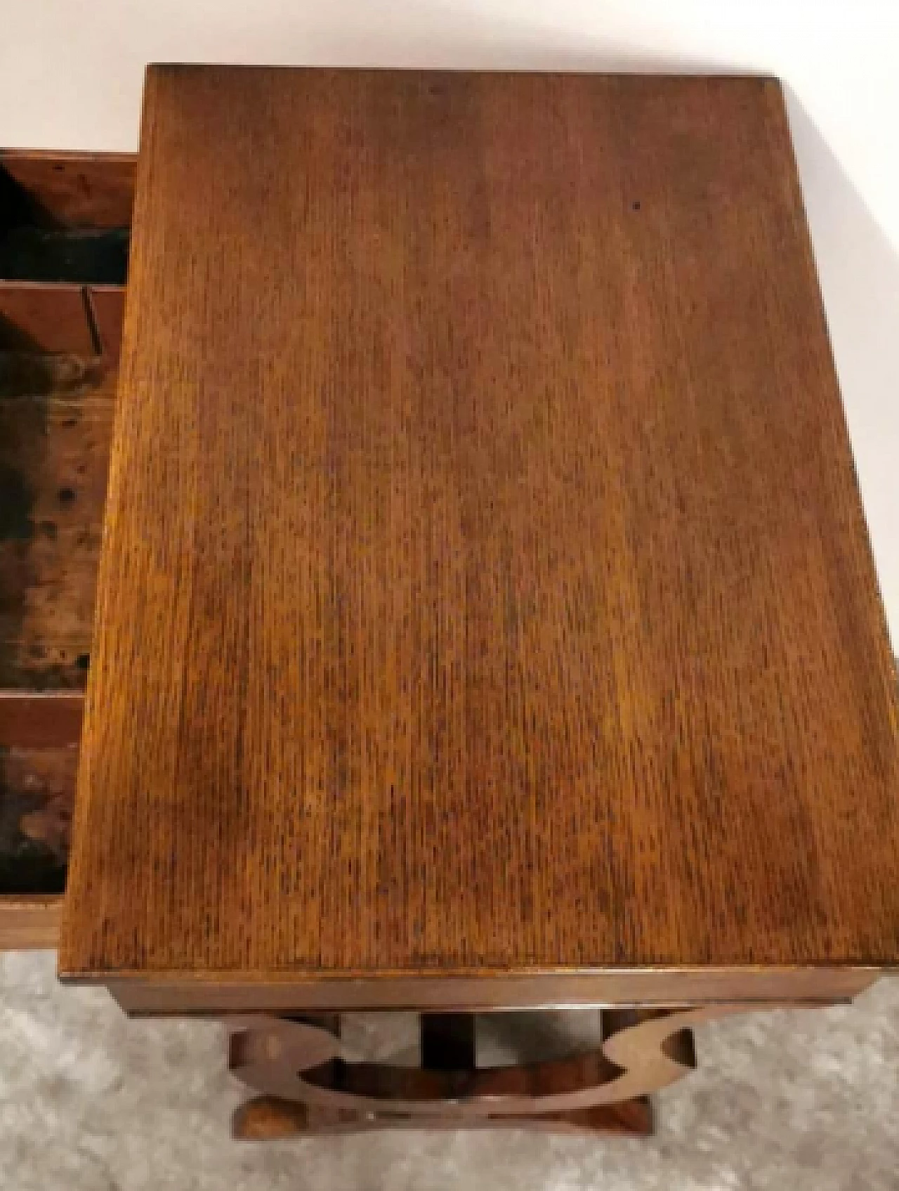Biedermeir oak desk, late 19th century 16
