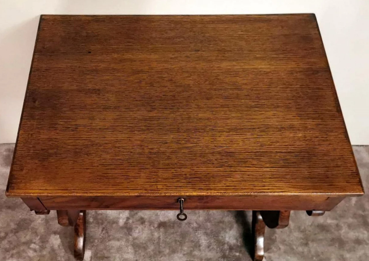 Biedermeir oak desk, late 19th century 17