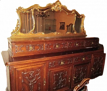 Cabinet with mirror and riser with drawers in Baroque style, 1960s
