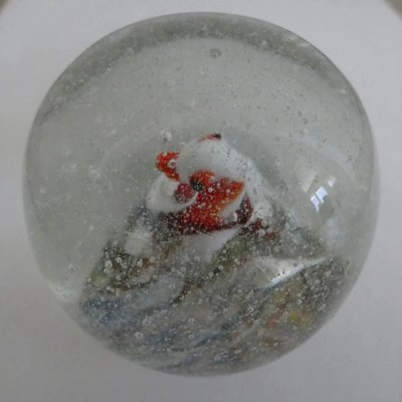 Fermacarte in vetro di Murano con pinguino e fiocchi di neve, anni '20 4