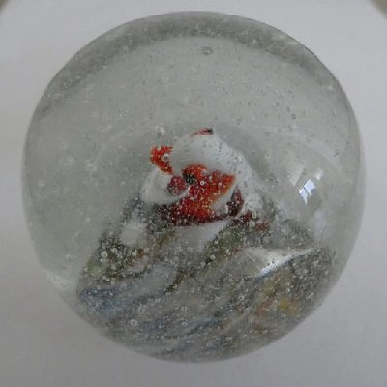 Murano glass paperweight with penguin and snowflakes, 1920s 4