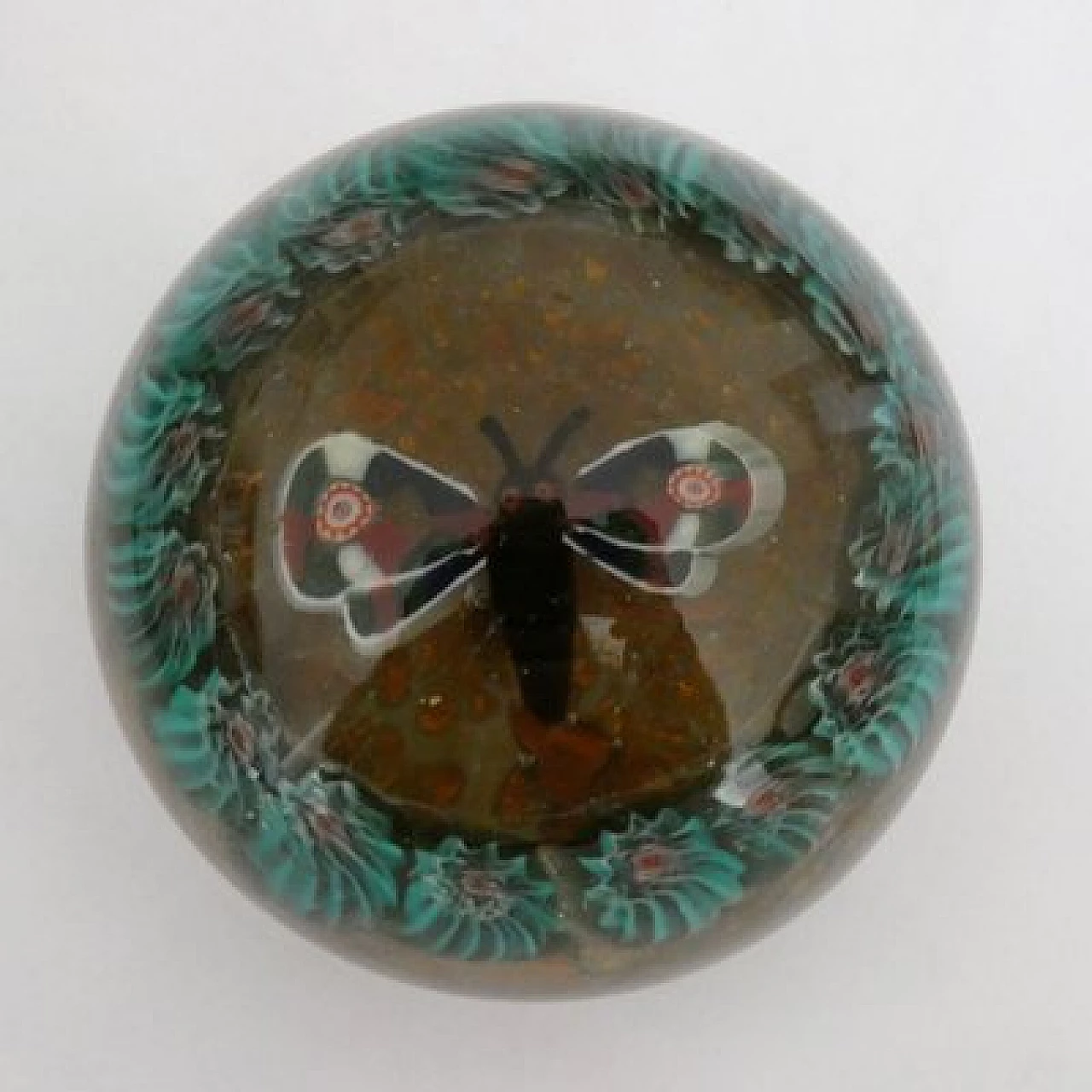 Fermacarte in vetro di Murano con farfalla attribuito ai Fratelli Toso, anni '20 3