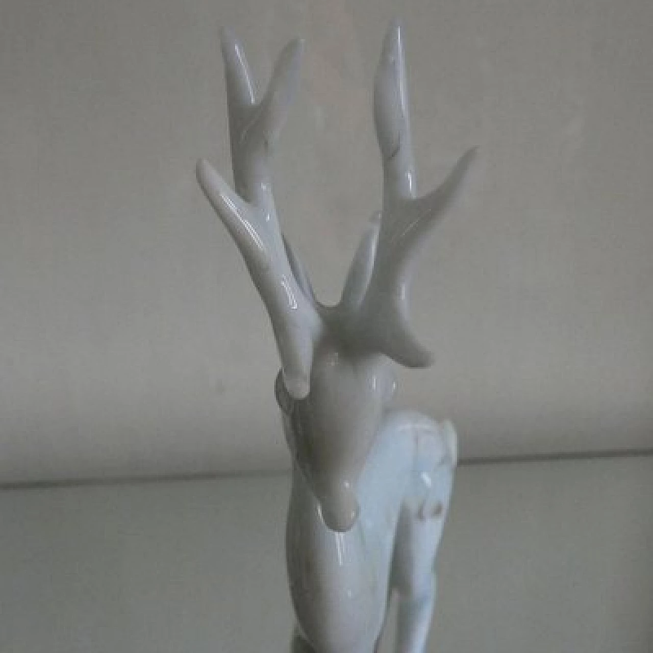Glass deer sculpture on sphere with marble base by Istvan Komaromy, 1950s 7