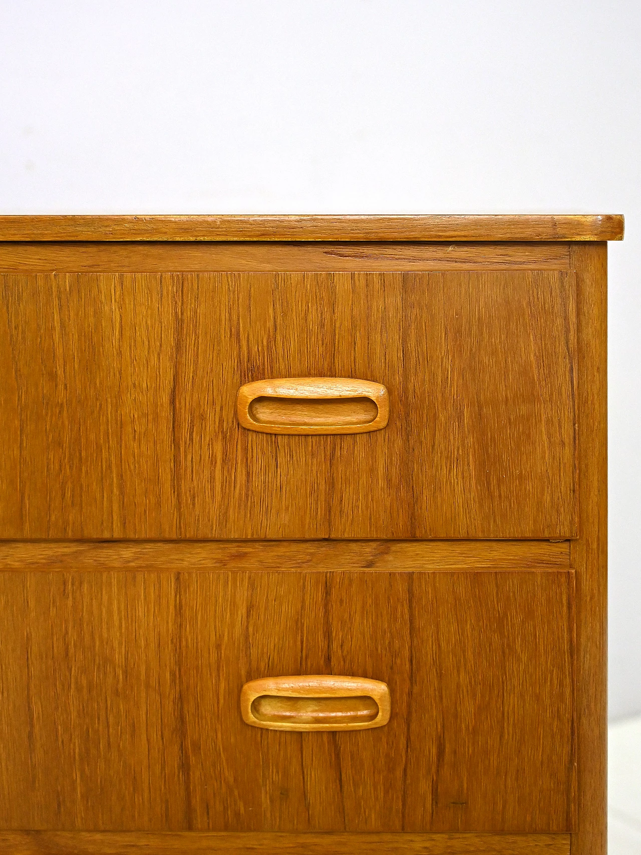Swedish teak chest of drawers with birch handles and legs, 1960s 6