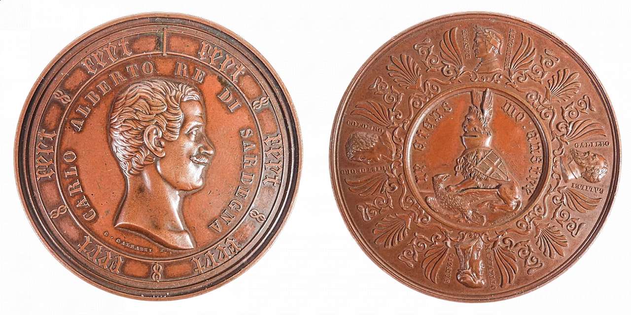 Medaglia Carlo Alberto in bronzo di Gaspare Galeazzi e Carlo Promis, 1846 11