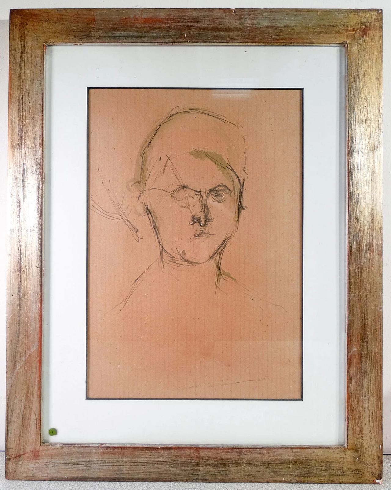 Ernesto Treccani, Portrait, watercolour on paper, 1980s 1