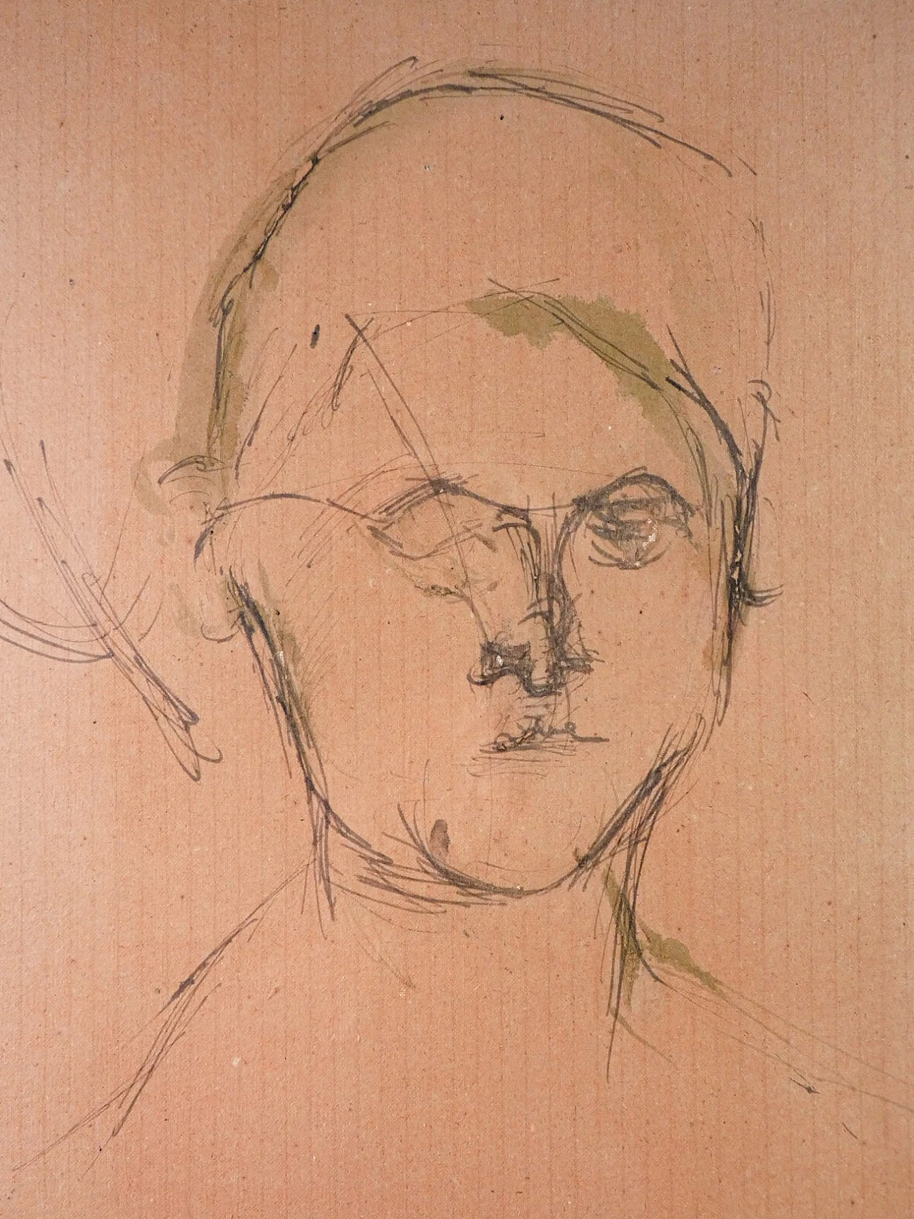 Ernesto Treccani, Portrait, watercolour on paper, 1980s 3