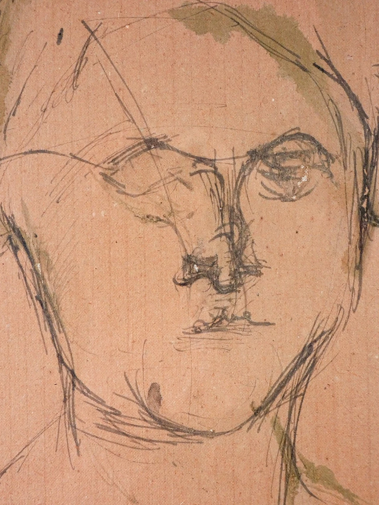 Ernesto Treccani, Portrait, watercolour on paper, 1980s 4