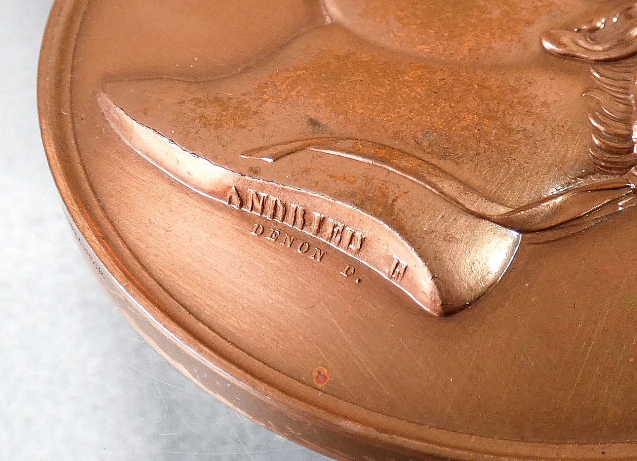 Bronze medal Napoleon Bonaparte: baptism of the King of Rome 1811 by Jean-Bertrand Andrieu 3