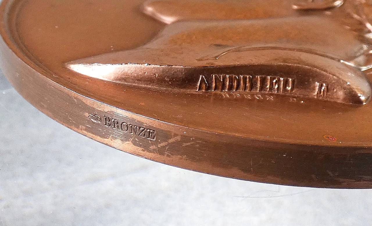 Bronze medal Napoleon Bonaparte: baptism of the King of Rome 1811 by Jean-Bertrand Andrieu 4