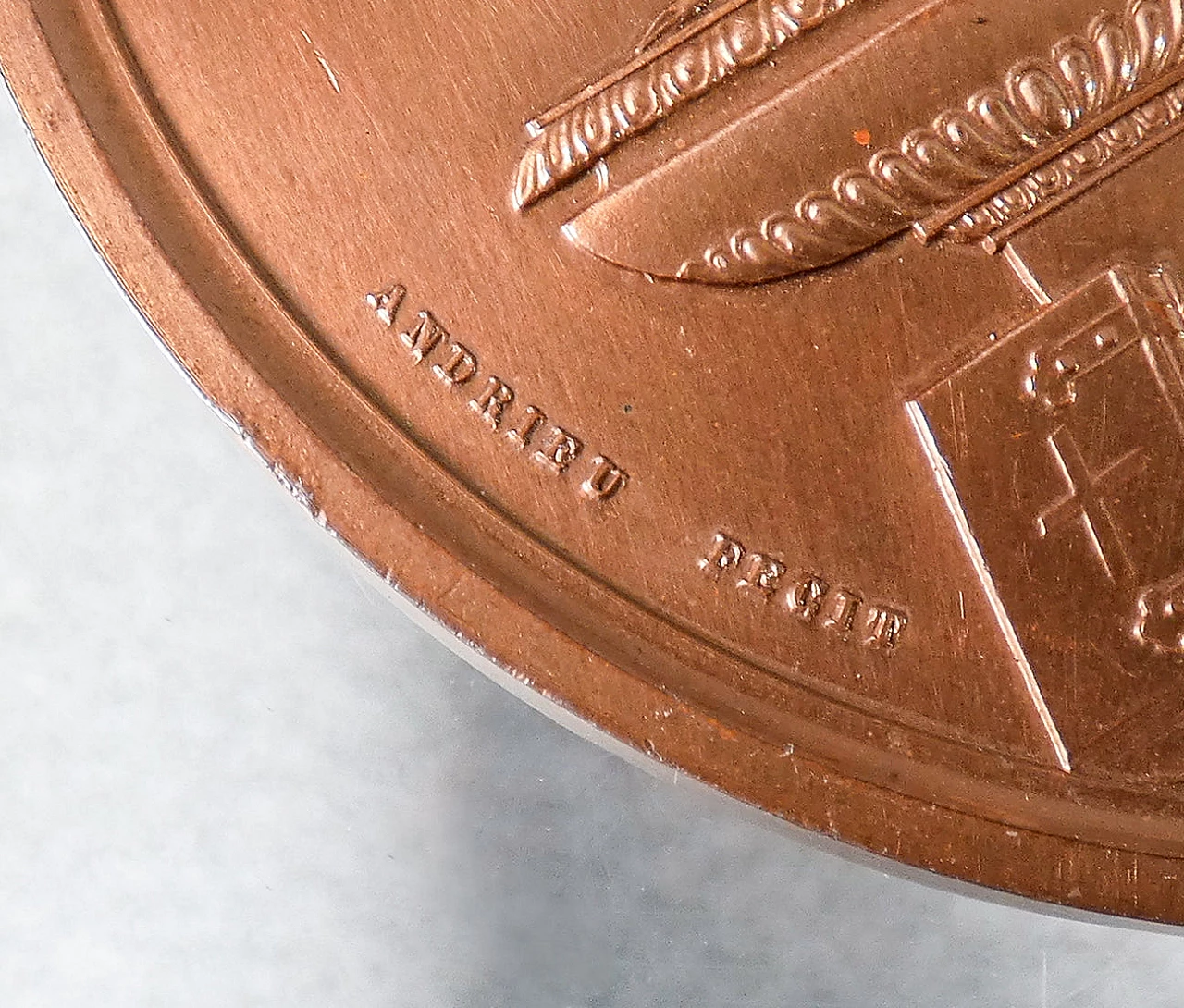 Bronze medal Napoleon Bonaparte: baptism of the King of Rome 1811 by Jean-Bertrand Andrieu 5