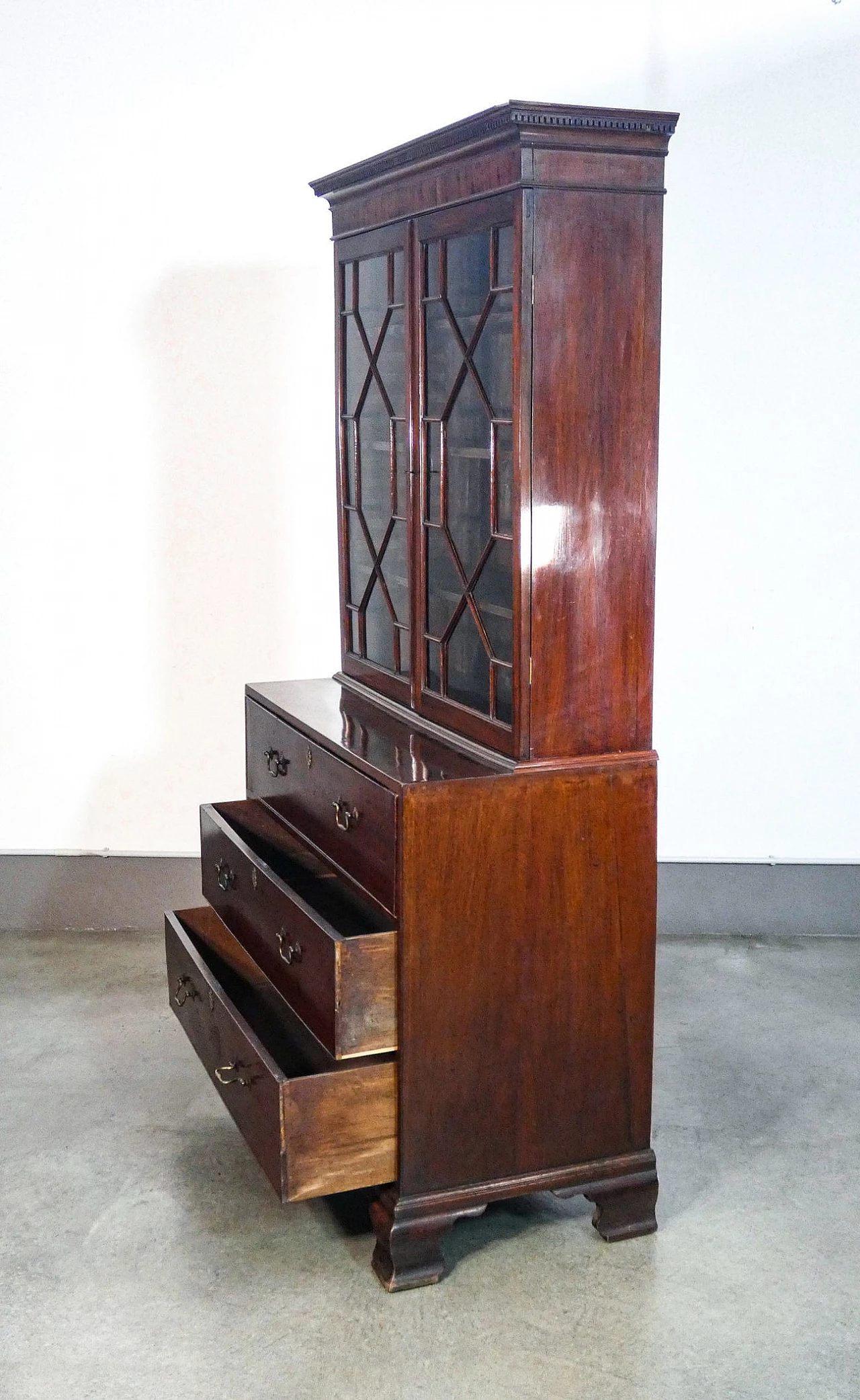 George III flap cabinet in mahogany wood, 18th century 12