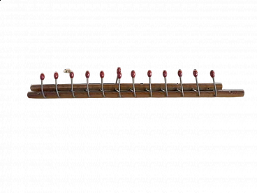 Porta cravatte in faggio e metallo cromato di F.lli Reguitti, anni '60