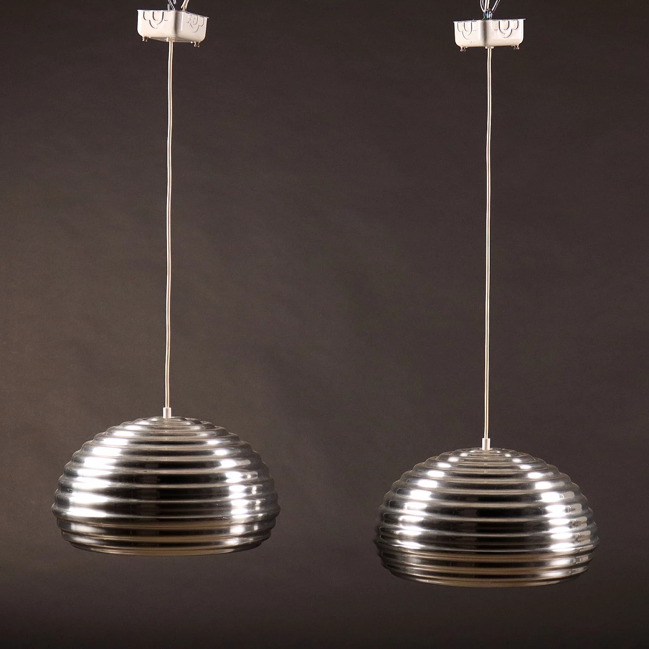 Pair of Splugen Brau lamps by the Castiglioni brothers for Flos, 1970s 1